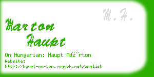 marton haupt business card